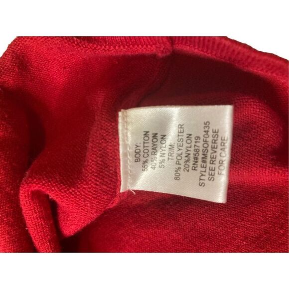 Notations Ruffled Sweater Sheer Stripes Winter Everyday Preppy - Picture 5 of 14